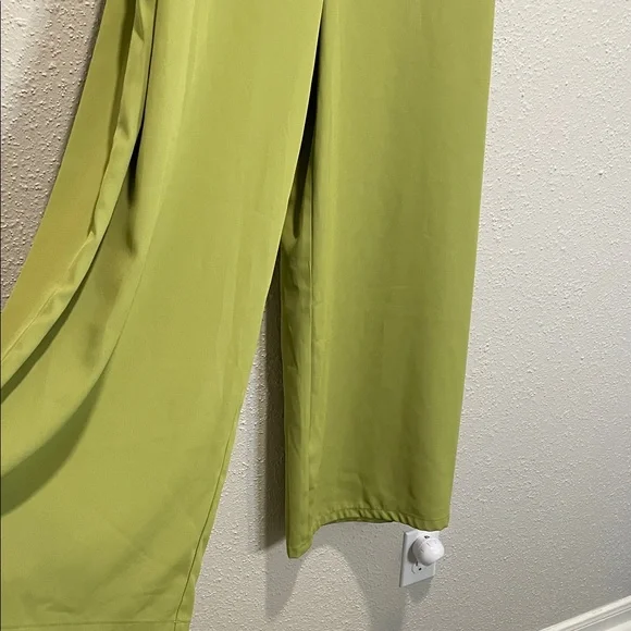 Chic Long Sleeve Swirl Green Top and Wide Leg Pant Set - Picture 3 of 7